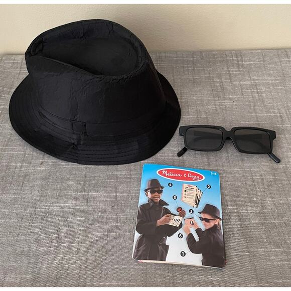 New Melissa and Doug Kids Unisex Size 5-8 Yrs Black Spy Role Play Set Costume - Picture 6 of 13